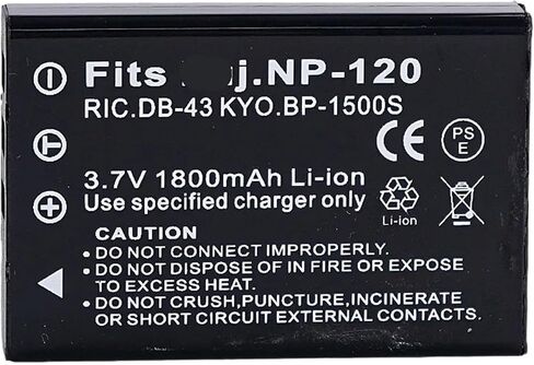 NP-120 1800mAH 3.7V Camera Battery - Compatible with Fuji M603 MX4 MX500 F10 F11(1battery) in Saudi Arabia