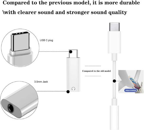 USB C to 3.5mm Headphone Jack Adapter, 3.5mm to USB C Adapter, Compatible with Phone17/ 16 Pro Max 15 Pro Max, Galaxy S24 S23 S22, Pixel, Pad Pro(4-Piece Set) in Kuwait