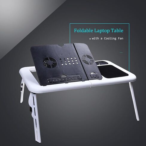 Foldable Laptop Desk ABS Steel Adjustable Angle with Dual Fans in Kuwait