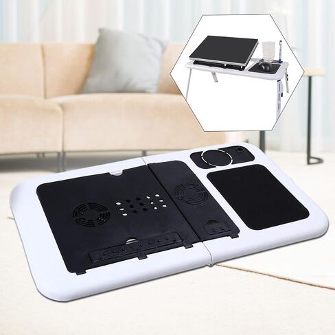 Foldable Laptop Desk ABS Steel Adjustable Angle with Dual Fans in Kuwait