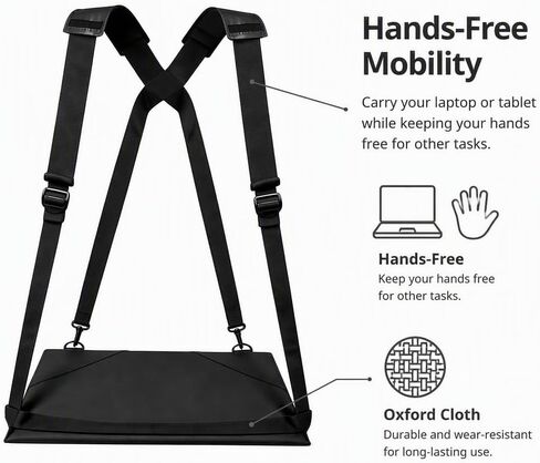 Wearable Laptop Stand with Adjustable Strap for Tablets and 16-Inch Laptops in Kuwait
