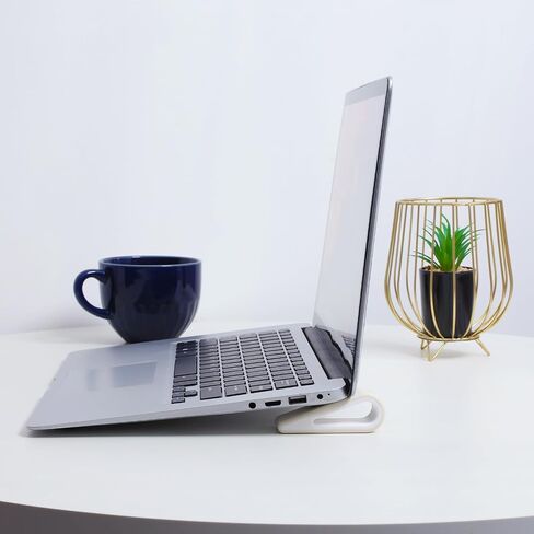 Kisangel 2pcs White Adjustable Laptop Stand with Stable Plastic Support in Kuwait