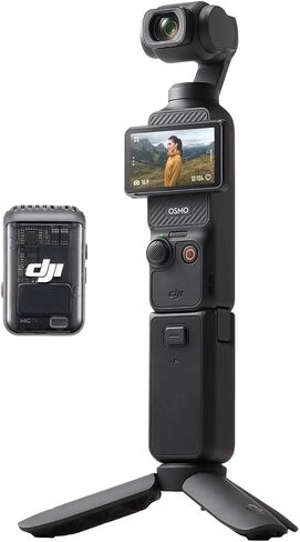 DJI Osmo Pocket 3 Creator Combo 4K 120fps Handheld 3-Axis Gimbal Bundle Mic Mini (2 TX + 1 RX + Charging Case) + 2X Deco Essentials 3.5mm Computer Clip-On Mini Lapel Microphone in Kuwait