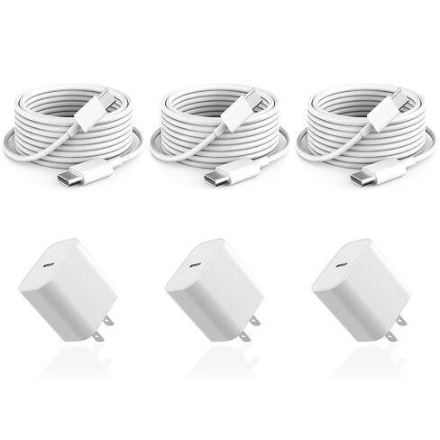 10FT for iPhone 17 16 15 Charger Fast Charging, 10 FT Long USB C Charger Cord with 20W Type C Fast Phone Charging Block for iPhone 17/17 Pro/17 Pro max/Air, for iPhone 16 15 Pro Max Plus, 3pack in Kuwait