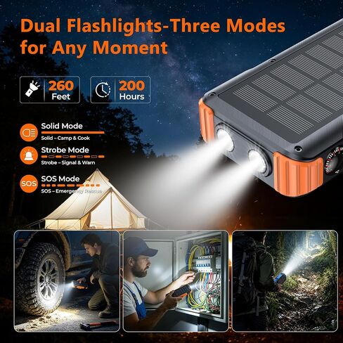 Solar Power Bank 20000mAh, Portable Wireless Charger for Watch Phone AirPod in Saudi Arabia