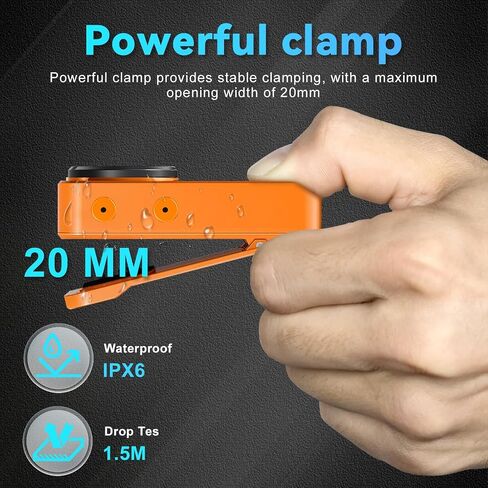EDC Flashlight Clip-on Light, 600 Lumens Rechargeable Flashlight, Mini Pocket Clip-on Light with RGB Mode, Magnetic Small Flashlight Type-C for Camping Repairing Signaling Cycling, Orange in Kuwait
