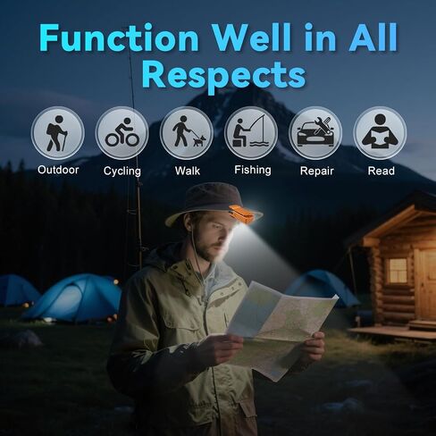 EDC Flashlight Clip-on Light, 600 Lumens Rechargeable Flashlight, Mini Pocket Clip-on Light with RGB Mode, Magnetic Small Flashlight Type-C for Camping Repairing Signaling Cycling, Orange in Kuwait