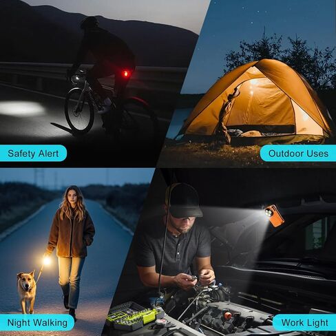 EDC Flashlight Clip-on Light, 600 Lumens Rechargeable Flashlight, Mini Pocket Clip-on Light with RGB Mode, Magnetic Small Flashlight Type-C for Camping Repairing Signaling Cycling, Orange in Kuwait