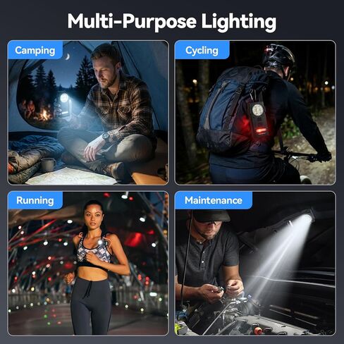 ELUTENG Hat Lights Clip on 1000 Lumens Waterproof EDC Flashlight Rechargeable USBC-Charging Magnetic Flashlight for Outdoor, Car Repairing, Running, Emergency in Kuwait
