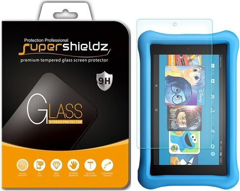Supershieldz Designed for Fire HD 8 Kids Edition Tablet 8 inch (8th and 7th Generation Only, 2018 and 2017 Release) Tempered Glass Screen Protector, 0.33mm, Anti Scratch, Bubble Free in Kuwait