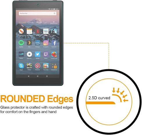 Supershieldz Designed for Fire HD 8 Kids Edition Tablet 8 inch (8th and 7th Generation Only, 2018 and 2017 Release) Tempered Glass Screen Protector, 0.33mm, Anti Scratch, Bubble Free in Kuwait