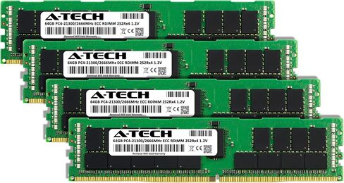 A-Tech 256GB Kit (4x64GB) RAM for Supermicro SuperServer 120TP-DTTR, 220GQ-TNAR+, 420GU-TNXR, 620TP-HC9TR, 740GP-TNRBT | DDR4 2666MHz PC4-21300 ECC RDIMM 2S2Rx4 (4Rx4) Registered Server Memory Upgrade in Kuwait