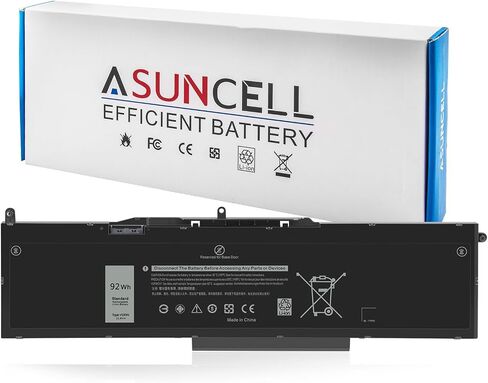ASUNCELL VG93N 92Wh 6-Cell Laptop Battery Compatible with Dell Precision 15 3520 3530 M3520 M3530 Latitude 5580 5590 5591 E5580 E5590 E5591 Series 0VG93N WFWKK 0WFWKK 11.4V 7666mAh in Kuwait