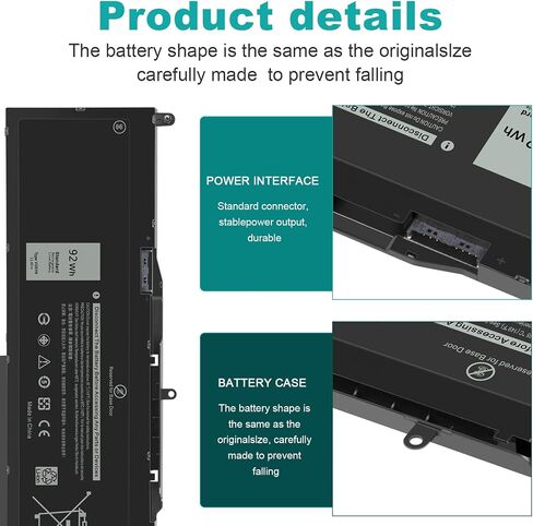 ASUNCELL VG93N 92Wh 6-Cell Laptop Battery Compatible with Dell Precision 15 3520 3530 M3520 M3530 Latitude 5580 5590 5591 E5580 E5590 E5591 Series 0VG93N WFWKK 0WFWKK 11.4V 7666mAh in Kuwait