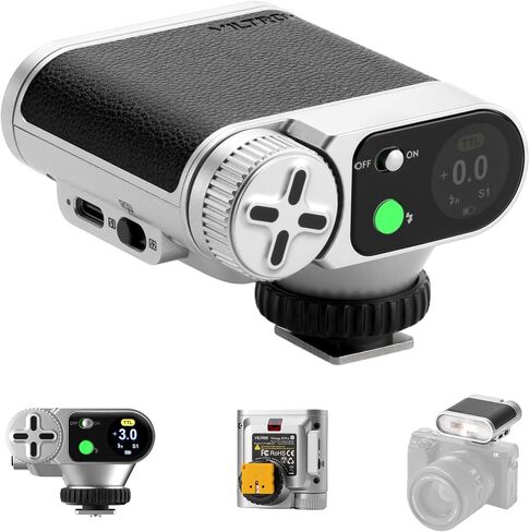 VILTROX Vintage Z1 Pro-S Mini TTL Flash Speedlite, GN12 24Ws HSS 1/8000s 6000±200k Retro On-Camera Flash Light with S1/S2 Optical Trigger, 1s Recycle, 7 Levels, Compatible with Sony Cameras in Kuwait