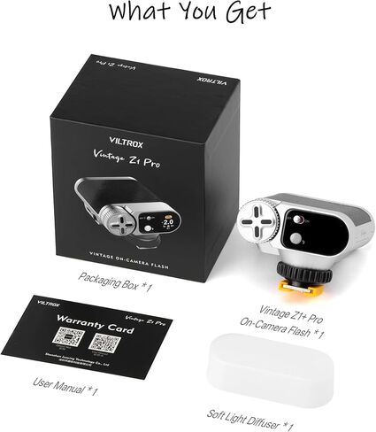 VILTROX Vintage Z1 Pro-S Mini TTL Flash Speedlite, GN12 24Ws HSS 1/8000s 6000±200k Retro On-Camera Flash Light with S1/S2 Optical Trigger, 1s Recycle, 7 Levels, Compatible with Sony Cameras in Kuwait