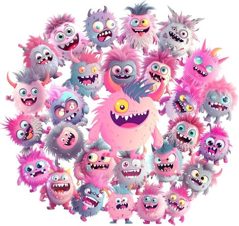 400PCS Monster Sticker Pack with Colorful Creature Artwork, Waterproof Vinyl Bulk Stickers for Laptop, Water Bottle, Journal, Skateboard and Decorative Use(Colorful) in Kuwait