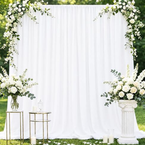 Hemmotop Wrinkle-Free Beige Backdrop Curtain Drapes 20x10ft, 4-Pack 5x10ft in Kuwait
