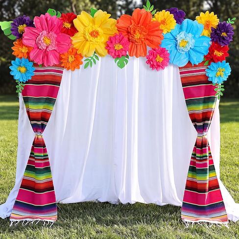 Tingjoo 79x39 Inch, 34 Pcs Mexican Fiesta Decorations Set, Rainbow, Vintage in Kuwait