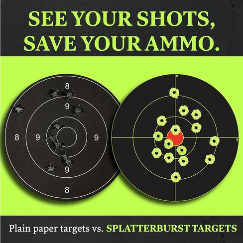 Splatterburst Targets - Roll of (200) 4 Inch Stick & Splatter Self Adhesive Shooting Target Stickers - Gun - Rifle - Pistol - Airsoft - BB Gun - Pellet Gun - Air Rifle - Made in USA in Kuwait