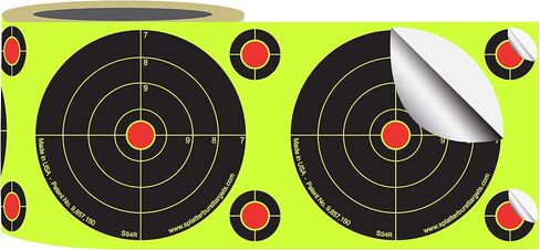 Splatterburst Targets - Roll of (200) 4 Inch Stick & Splatter Self Adhesive Shooting Target Stickers - Gun - Rifle - Pistol - Airsoft - BB Gun - Pellet Gun - Air Rifle - Made in USA in Kuwait