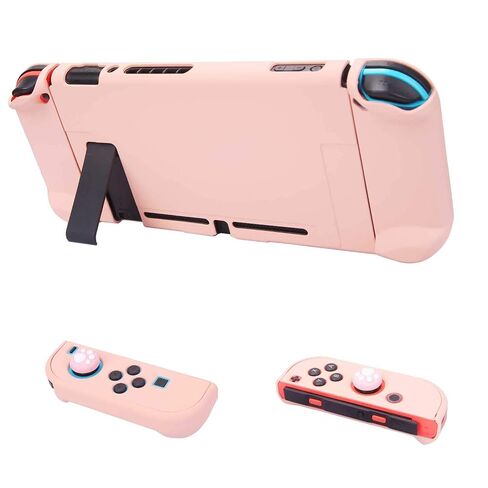 Dockable Case for Nintendo Switch - COMCOOL 3 in 1 Protective Cover Case for Nintendo Switch and Joy-Con Controller with Screen Protector and Thumb grips - Pink in Kuwait