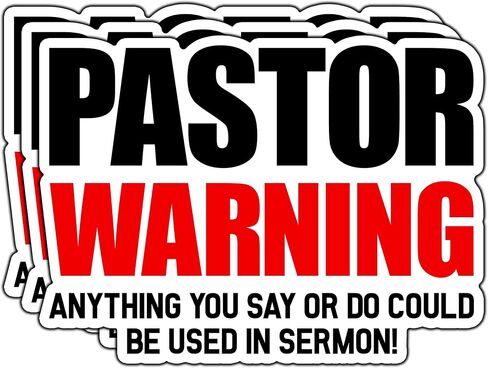 (3Pcs) Pastor Warning Anything You Say Or Do Could Be Used in Sermon Sticker Funny Pastor Preacher Preaches Stickers Humorous Decorative Waterproof Vinyl Decal for Laptop Mug Phone Size 3x2.2 Inches in Kuwait