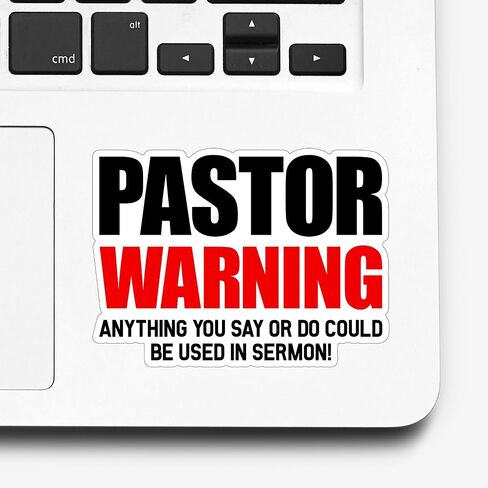 (3Pcs) Pastor Warning Anything You Say Or Do Could Be Used in Sermon Sticker Funny Pastor Preacher Preaches Stickers Humorous Decorative Waterproof Vinyl Decal for Laptop Mug Phone Size 3x2.2 Inches in Kuwait