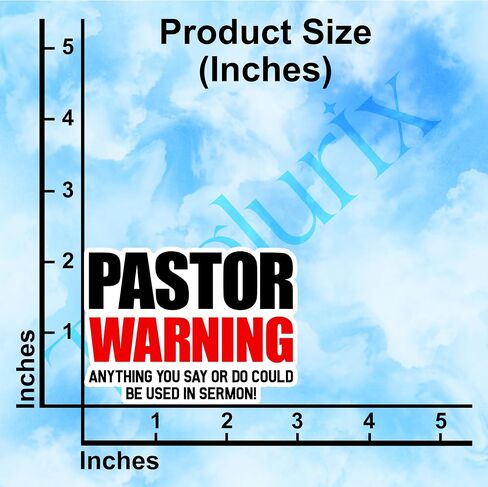 (3Pcs) Pastor Warning Anything You Say Or Do Could Be Used in Sermon Sticker Funny Pastor Preacher Preaches Stickers Humorous Decorative Waterproof Vinyl Decal for Laptop Mug Phone Size 3x2.2 Inches in Kuwait