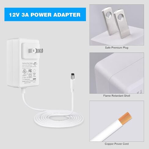 iNextStation 12V 3A Power Adapter Supply AC100-240V for LED Strip Lights in Kuwait