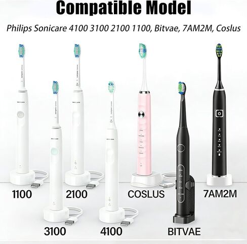 Wall Charging Power Adapter for Philips Sonicare 4100 3100, 2100, 1100, HX3681, HX3661, HX3641, Bitvae, 7AM2M Electric Toothbrush 5V USB Block Charger Adapter (White) in Kuwait
