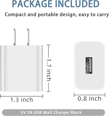 Wall Charging Power Adapter for Philips Sonicare 4100 3100, 2100, 1100, HX3681, HX3661, HX3641, Bitvae, 7AM2M Electric Toothbrush 5V USB Block Charger Adapter (White) in Kuwait