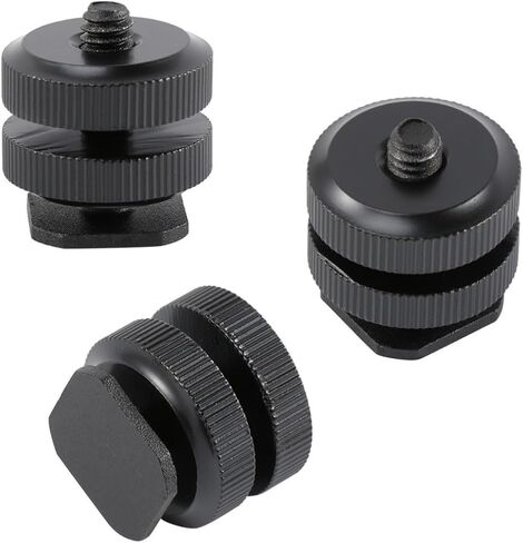 3 Pcs Hot Shoe Adapter for 1/4 Inch Screw Receptacle Aluminum Alloy in Kuwait