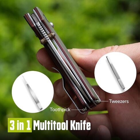CIVIVI Small EDC Pocket Knife, 2.34" 14C28N Blade, Crossbar Lock C24074-1 in Kuwait