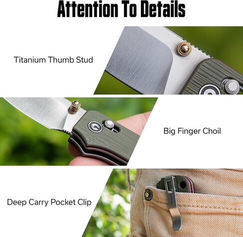 CIVIVI Small EDC Pocket Knife, 2.34" 14C28N Blade, Crossbar Lock C24074-1 in Kuwait