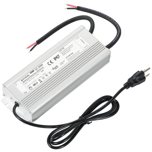 LED Driver 200 Watts Waterproof IP67 Power Supply Transformer Adapter 90V-130V AC to 12V DC Low Voltage Output with 3-Prong Plug 3.3 Feet Cable for LED Light, Computer Project, Outdoor Light in Kuwait