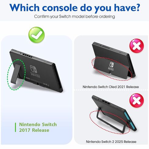 Dockable Case for Nintendo Switch - COMCOOL 3 in 1 Protective Cover Case for Nintendo Switch and Joy-Con Controller with Screen Protector and Thumb grips - Tea Green in Kuwait