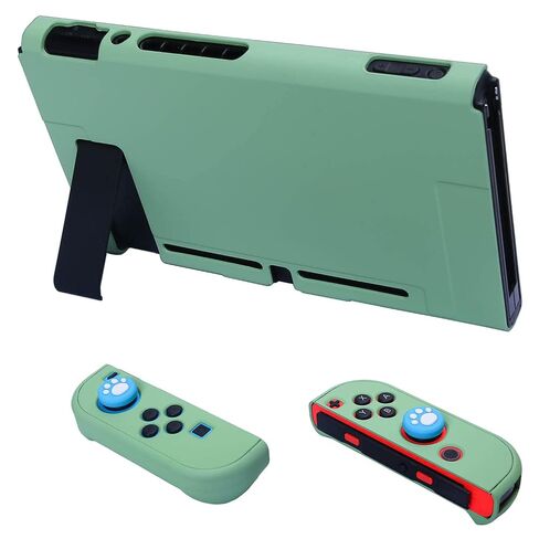 Dockable Case for Nintendo Switch - COMCOOL 3 in 1 Protective Cover Case for Nintendo Switch and Joy-Con Controller with Screen Protector and Thumb grips - Tea Green in Kuwait