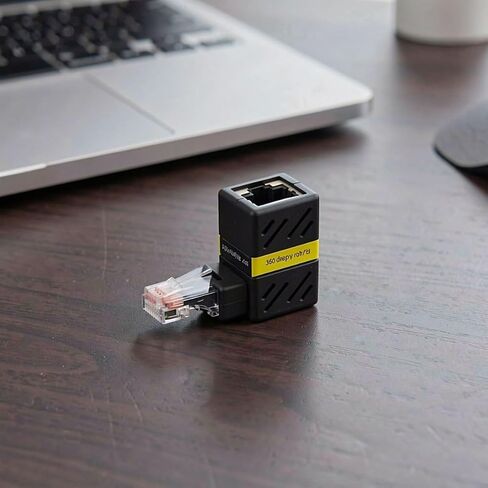 NUOBESTY Rj45 Ethernet Adapter 360 Rotatable 90 Degree Right Angle in Kuwait