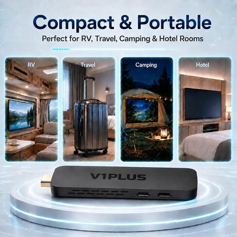 V1 Plus Portable Unit with Power Cord and User Guide, Compact Device, 2GB RAM 32GB ROM in Kuwait