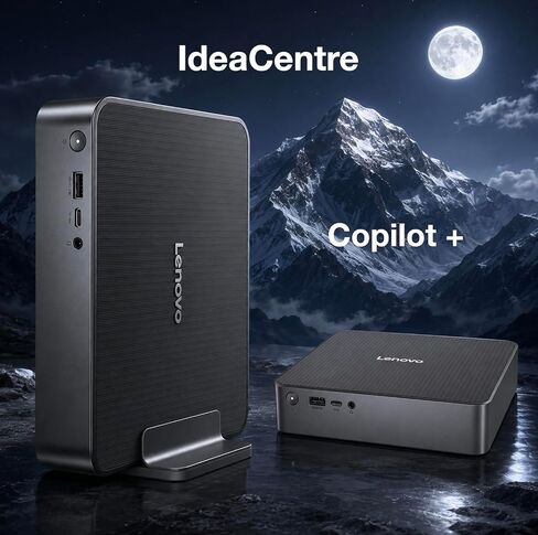 Lenovo IdeaCentre SDX126 Copilot + Mini Desktop (Qualcomm Snapdragon X X1-26-100, Qualcomm Adreno, 32GB LPDDR5X, 512GB SSD, WiFi 7, Bluetooth 5.4, 150W PSU, RJ-45, Win 11 Home) w/DKZ USB Port Expander in Kuwait