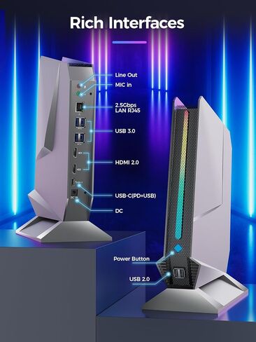 TOPGRO T1 Mini Gaming PC Core i9-12900H/RTX 3050Ti 8GB GDDR6, Mini Desktop Gaming Computer(14C/20T,Up to 5.0GHz) 32GB DDR4,1TB PCIe 4.0 SSD/RGB Lights/WiFi 6E/BT 5.3/HDMI 2.0/4K@60Hz/Win11 Pro in Kuwait