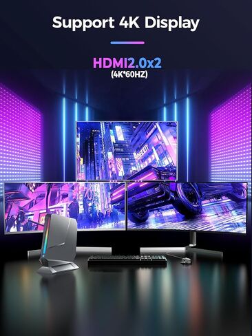 TOPGRO T1-Pro Mini Gaming PC Core i7-13800H/RTX4060 8G GDDR6,Mini Gaming Computer 16GB RAM DDR5, 1TB PCIe4.0 SSD,Adjustable RGB Light,WiFi6E/BT5.3/2.5G LAN 4K@60Hz Win11 Pro Mini Desktop PC in Kuwait