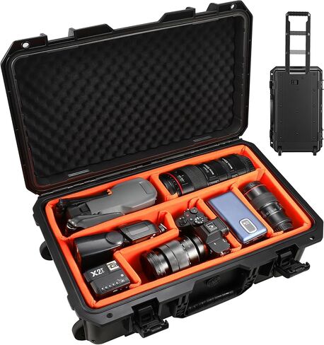 Camera Case 22.7" Waterproof Travel Rolling Drone Photo Kit Hard Case in Kuwait