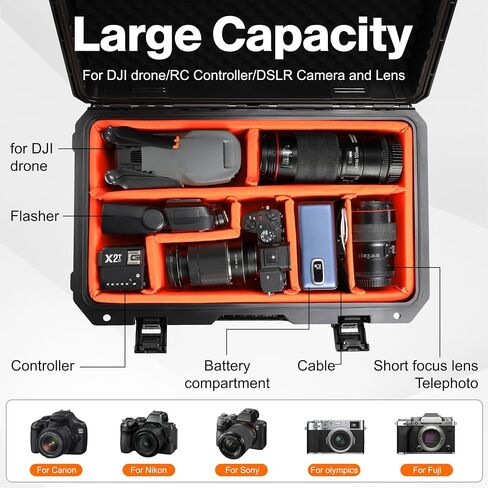 Camera Case 22.7" Waterproof Travel Rolling Drone Photo Kit Hard Case in Kuwait