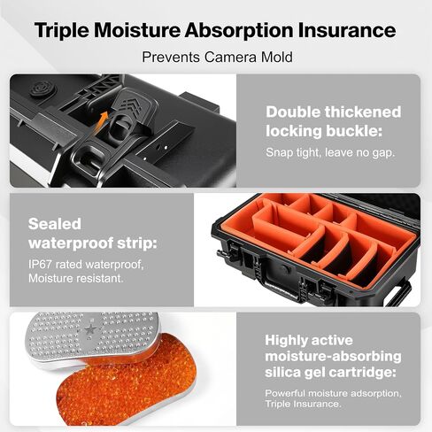 Camera Case 22.7" Waterproof Travel Rolling Drone Photo Kit Hard Case in Kuwait