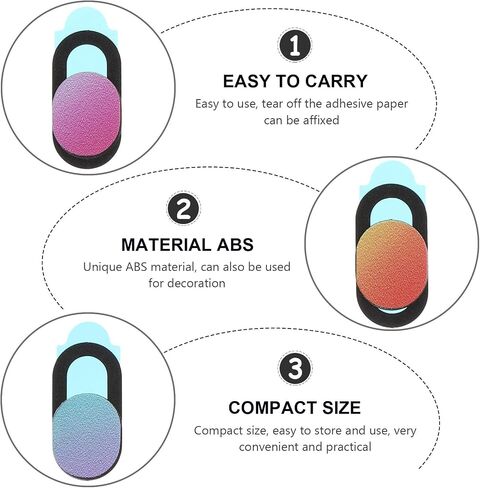 COHEALI 3pcs Webcam Privacy Covers for Laptop and Tablet Computer, Abs Material Protective Caps with Easy Storage, Does Not Affect Normal Equipment Use, Camera Lens Protector for Privacy in Kuwait