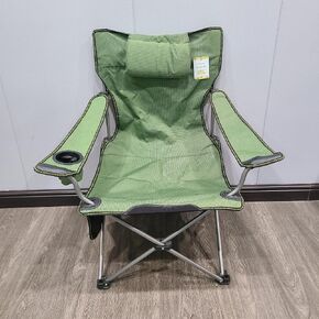 Pcushome Outdoor Furniture, Folding Camping Chair, Portable Outdoor Lawn Chair with Cup Holder & Headrest, Heavy‑Duty Collapsible Chair for Camping Beach Picnic in Kuwait