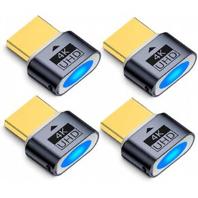 4K Virtual Display Adapter with LED Indicator, Supports 4096x2160@60Hz, EDID Emulator, Compatible with Windows/Mac/Linux – Ideal for Headless Server, Remote Desktop, Game Streaming (1Pack HDMI) in Kuwait