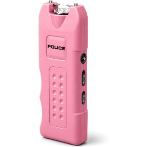 POLICE Stun Gun for Self Defense 628 – High Voltage Mini Rechargeable with LED Flashlight & Siren Alarm – Compact & Heavy Duty – Personal Security for Women – Pink in Saudi Arabia